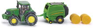 Kovový model Siku Blister - John Deere s lisom na slamu - Kovový model