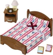 Sylvanian Families Furniture - Double Bed with Bedside Table - Figure Accessories