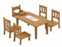 Sylvanian Families Furniture - Dining Table with Chairs - Figure Accessories