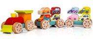 Cubika 13999 Vláčik s autami - Drevená hračka