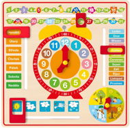 Woody Multipurpose Calendar with Clock CZ - Educational Clock