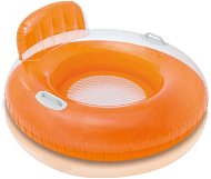 INTEX Schwimmreifen Loungering Poolsessel mit Netzboden und Rückenlehne - Orange - Matratze
