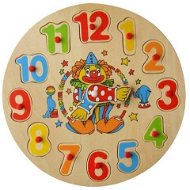Wood veneer - clock clown, hare - Clock