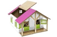 Mikro Trading Kids Globe Stable for Horses with Workshop - Pink - Figure Accessories