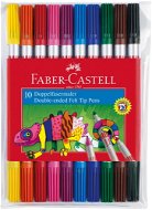 Faber-Castell Double-sided Markers, 10 Colours - Felt Tip Pens