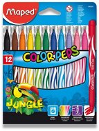Felt Tip Pens Mapped Color Peps Jungle, 12 colours - Fixy