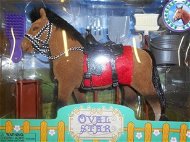 Pferd 18 cm mit braun-schwarzen Accessoires - Tier