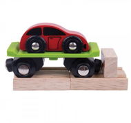 Bigjigs Wagon with Car + 2 Tracks - Rail Set Accessory