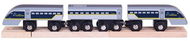 Bigjigs Wooden Eurostar Train E320 + 3 rail tracks - Rail Set Accessory