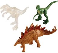 Jurský svet 3 ks Mini Dino – zelený + hnedý + priehľadný - Figúrky