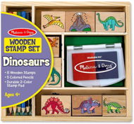 Children’s Stamps Wooden Stamps in a Box Dino - Razítka pro děti