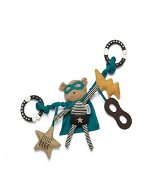 Hanging Teddy Bear with Star Superhero Pow - Pushchair Toy