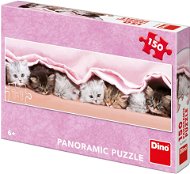 Kiscicák a takaró alatt - panoráma - Puzzle