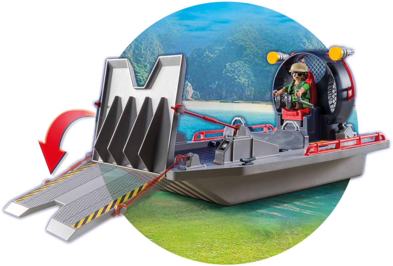 Playmobil enemy airboat with raptor best sale building set