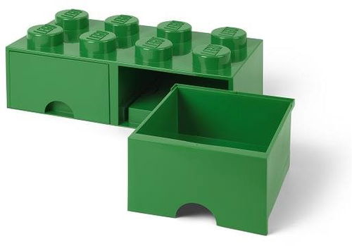 LEGO Storage Box 8 With Drawers - Dark Green - Storage Box