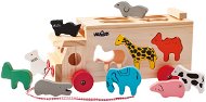 Woody Holzlastwagen mit Steckspiel - Tiere - Steckpuzzle