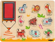 Children’s Stamps Woody Stamp Puzzle, Exotic Animals - Razítka pro děti