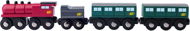 Woody Steam Locomotive With Coal and Passenger Cars - Rail Set Accessory