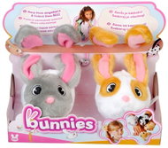 Bunnies Plush Rabbits with Magnets - Set of 2, Grey + White-Brown - Soft Toy