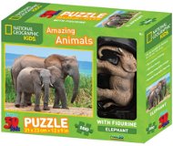 National Geographic 3D Puzzle s figúrkou Slon - Puzzle