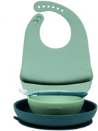 NATTOU silicone set with bib 4-piece green BPA-free - Children's Dining Set