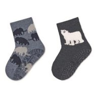 Sterntaler ABS non-slip AIR footbed, 2 pairs dark blue, polar bear 8132120 - Socks