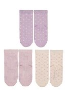 Sterntaler girls 3 pairs purple zebra, polka dot 8322225, 18 - Socks