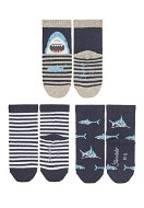 Sterntaler chlapčenské 3 páry tmavomodré, žraloci 8322223, 18 - Ponožky