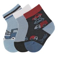 Sterntaler dojčenské chlapčenské 3 páry tmavomodré autožeriav 8312020, 18 - Ponožky