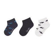 Sterntaler children's blue ankle boots, sharks 3 pairs 8512121, 18 - Socks