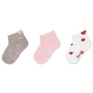Sterntaler children's grey ankle boots, strawberry 3 pairs 8512122, 18 - Socks