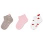 Sterntaler členkové detské sivé, jahôdky 3 páry 8512122, 18 - Ponožky