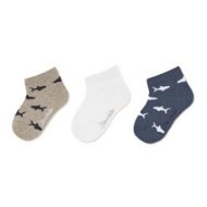 Sterntaler členkové detské sivé, žraloky 3 páry 8512121, 18 - Ponožky