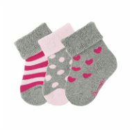Sterntaler newborn 3 pairs of hearts, grey 8202022, 14 - Socks