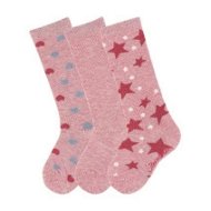 Sterntaler podkolienky 3 páry dievčenské ružové s ligotom 8451921, 18 - Ponožky