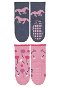 Sterntaler anti-slip ABS girls 2 pairs blue and pink, horse, flowers 8002225, 20 - Socks