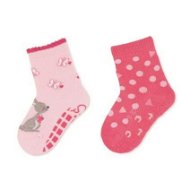 Sterntaler anti-slip ABS girls 2 pairs pink with glitter, kangaroo 8002123, 18 - Socks