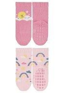 Sterntaler anti-slip ABS girls 2 pairs pink, rainbow 8002224, 18 - Socks
