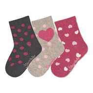 Sterntaler winter 3 pairs girls, hearts dark blue 8422127, 18 - Socks