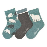 Sterntaler winter 3 pairs, boys polar bear turquoise 8422121, 18 - Socks