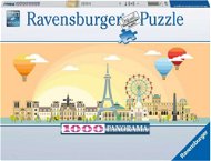 Den v Paříži 1000 dílků Panorama  - Jigsaw