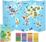 Mideer mapa s nálepkami – svet - Detské nálepky