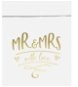 Papierové vrecká na sladkosti Mr & Mrs biele – Svadba – 13 × 14 cm – 6 ks - Vrecko