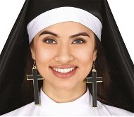 Earrings - cross - nun - 9 cm - 2 pcs - Costume Accessory