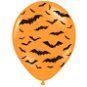Latexové balóniky oranžové – netopiere 30 cm halloween 6 ks - Balóny