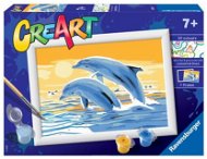 CreArt Paint by Numbers - Delightful Dolphins - Malování podle čísel