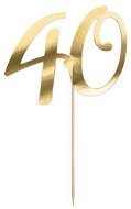Cake decoration - 40 - birthday - happy birthday - gold - 20,5 cm - Cake Decoration