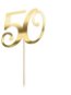 Dekorácia na tortu – 50 – narodeniny – Happy Birthday – zlatá – 20,5 cm - Dekorácia na tortu