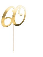 Dekorácia na tortu – 60 – narodeniny – Happy Birthday – zlatá – 20,5 cm - Dekorácia na tortu