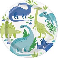 Papierové taniere dinosaurus – zelenomodré – 8 ks - Tanier